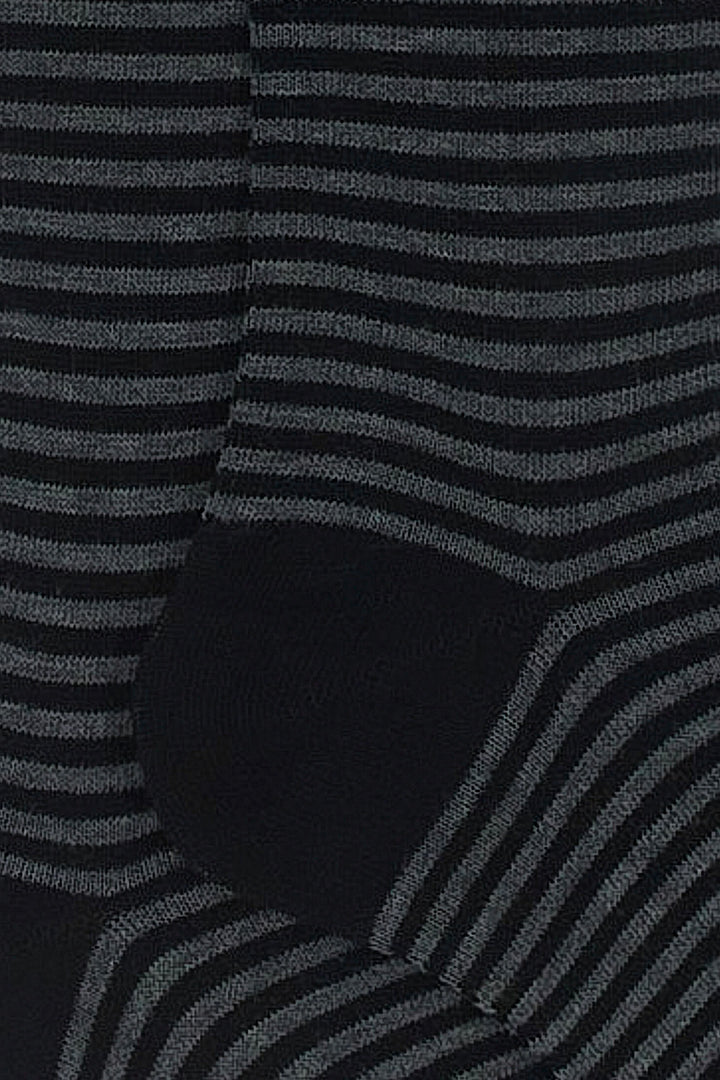 GALLO Calze lunghe cotone nero righe windsor - Mancinelli 1954