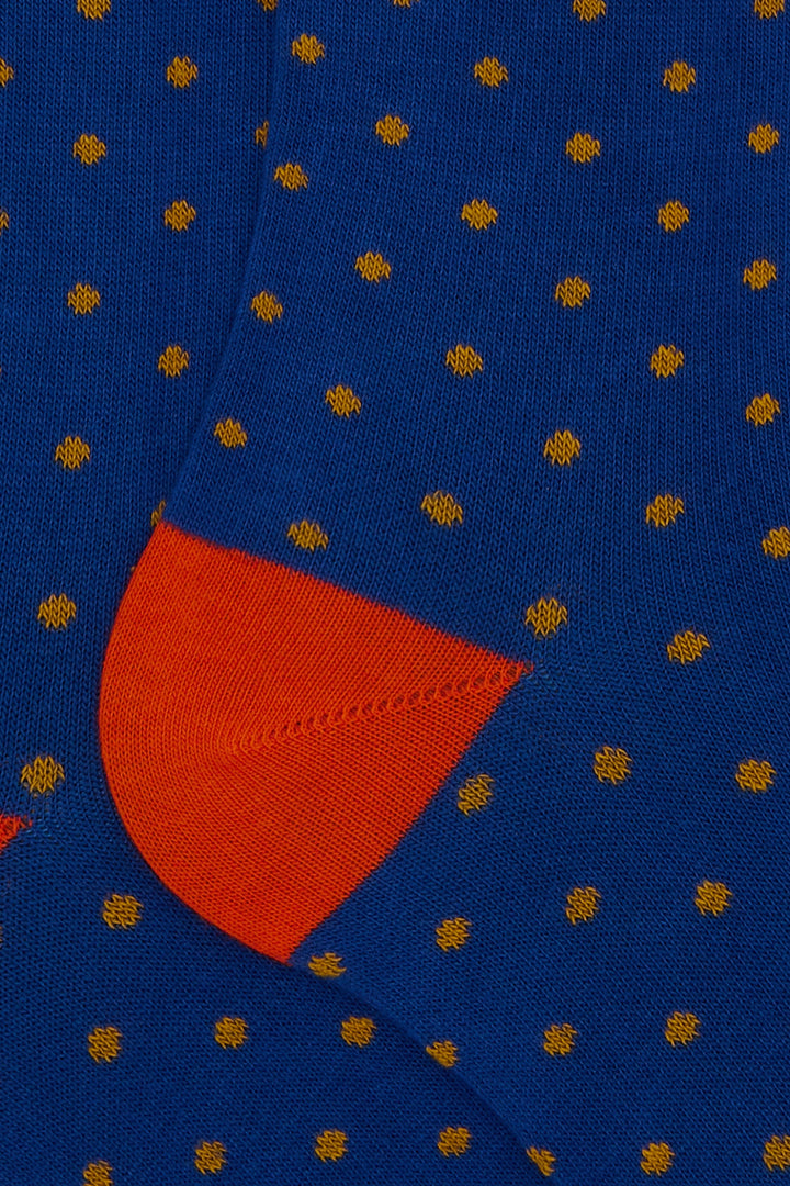 GALLO Calze lunghe cotone blu e rosso fantasia pois - Mancinelli 1954