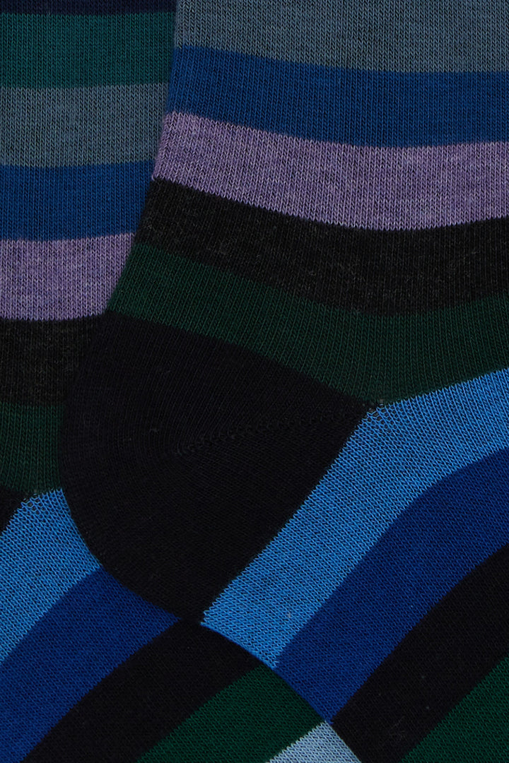 GALLO Calze lunghe cotone blu righe pari - Mancinelli 1954