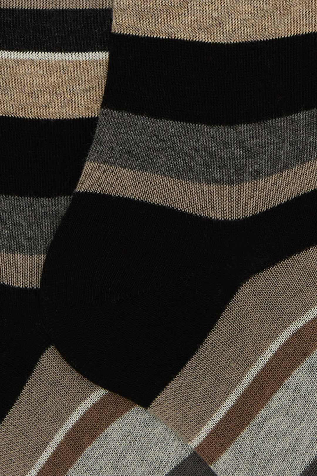 GALLO Calze lunghe cotone nero righe multicolor - Mancinelli 1954