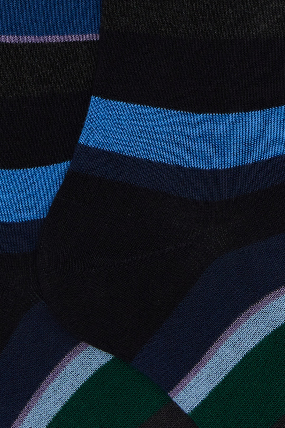 GALLO Calze lunghe cotone blu righe multicolor - Mancinelli 1954