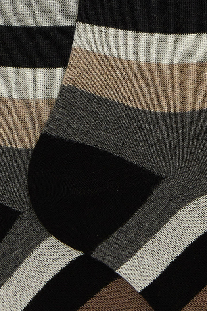 GALLO Calze lunghe cotone grigio righe a sette colori - Mancinelli 1954