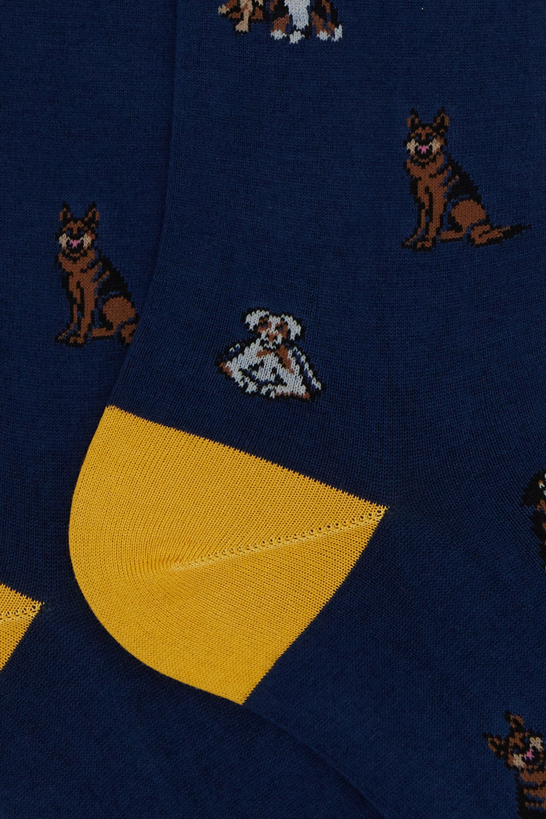 GALLO Calze lunghe cotone blu fantasia cani - Mancinelli 1954