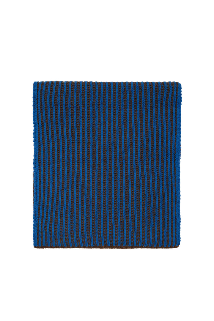 GALLO Sciarpa unisex lana e cashmere azzurra costa inglese vanisé a due colori - Mancinelli 1954