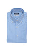 Camicia button down azzurra a righe in cotone