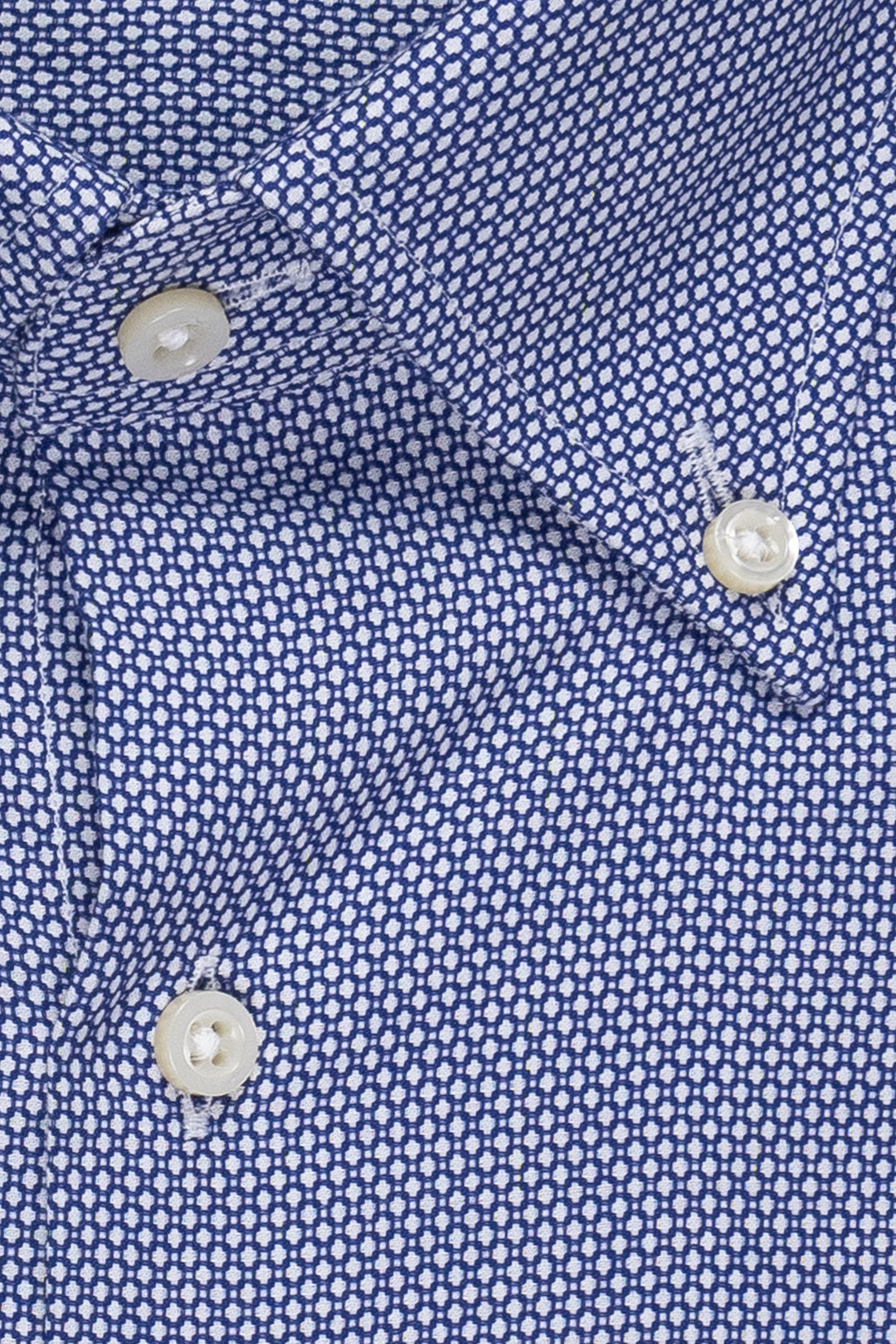 HDP Camicia button down blu in cotone con micro-stampa - Mancinelli 1954