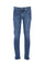 Jeans slim 5 tasche “JOHN” in denim di cotone stretch lavaggio medio con toppe