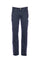 Pantalone slim 5 tasche “JOHN” blu scuro in gabardina di cotone stretch con toppe