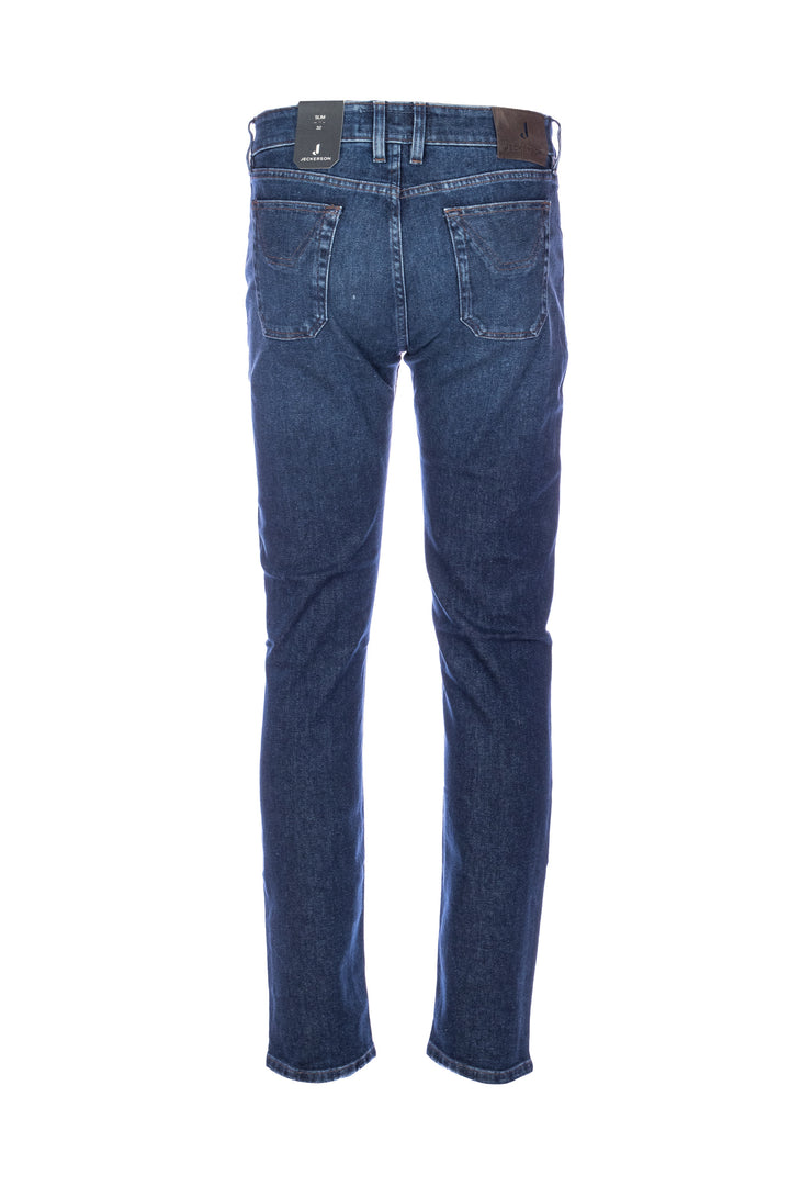JECKERSON Jeans slim 5 tasche “JORDAN” in denim di cotone stretch lavaggio scuro - Mancinelli 1954