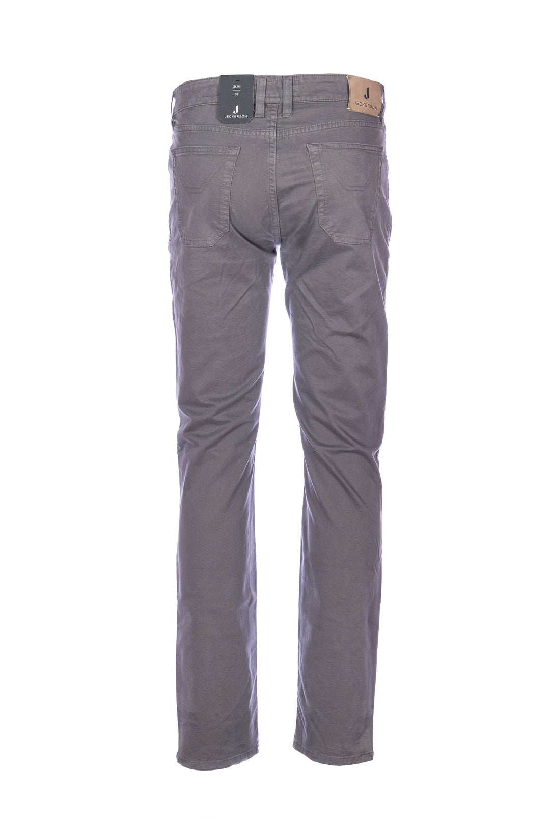JECKERSON Pantalone slim 5 tasche “JORDAN” grigio in gabardina di cotone stretch - Mancinelli 1954