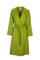 Cappotto lungo verde in panno misto lana con cintura
