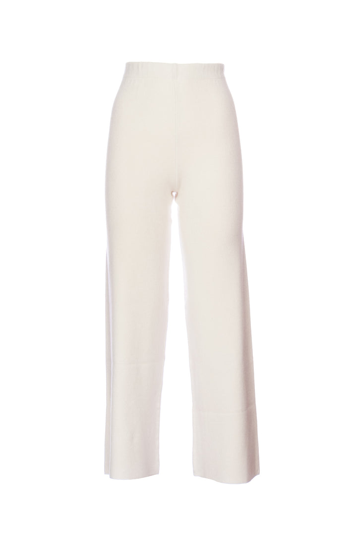 KAOS Pantalone panna in viscosa stretch e angora - Mancinelli 1954