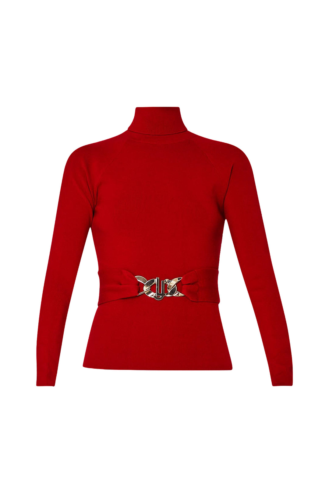 LIU JO Dolcevita rosso ecosostenibile con cintura con fibbia gioiello - Mancinelli 1954