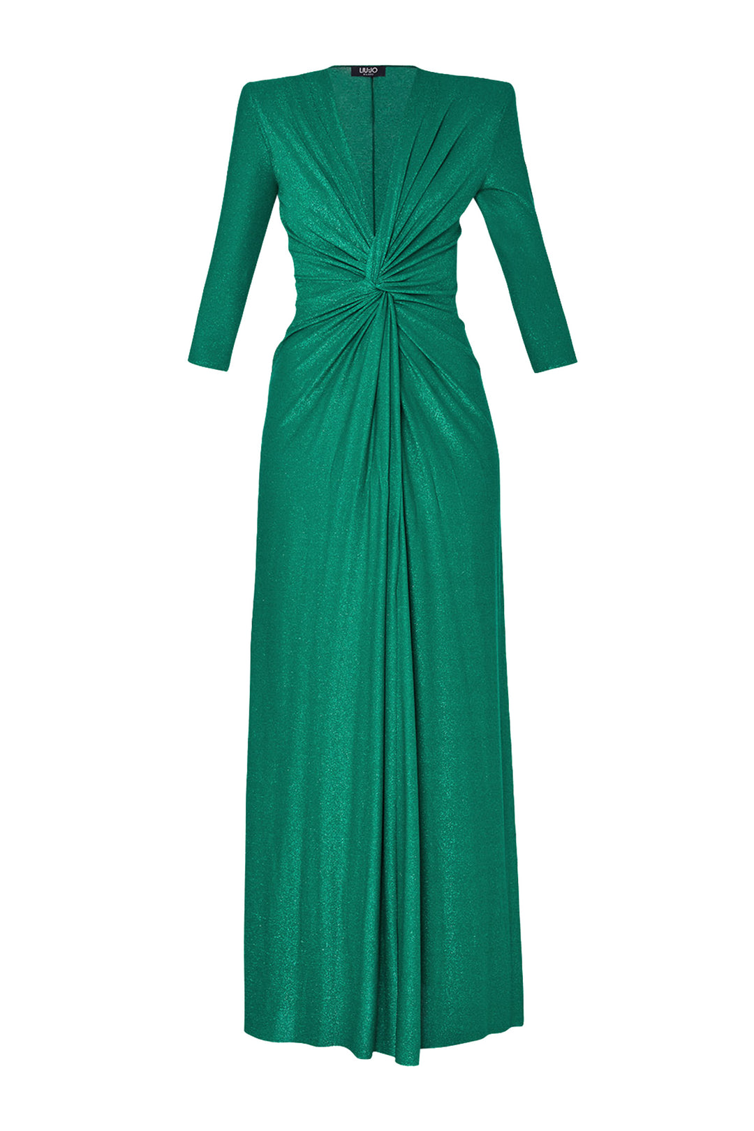 LIU JO Green lurex cocktail dress with gathered pattern CF3223J1923 | Mancinelli 1954 LIU JO Green lurex cocktail dress with gathered pattern CF3223J1923 | Mancinelli 1954