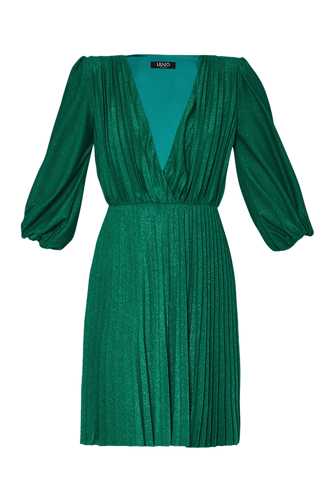 LIU JO Green lurex pleated formal dress CF3224J1923 | Mancinelli 1954 LIU JO Green lurex pleated formal dress CF3224J1923 | Mancinelli 1954