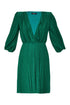 Vestito plissé da cerimonia verde in lurex