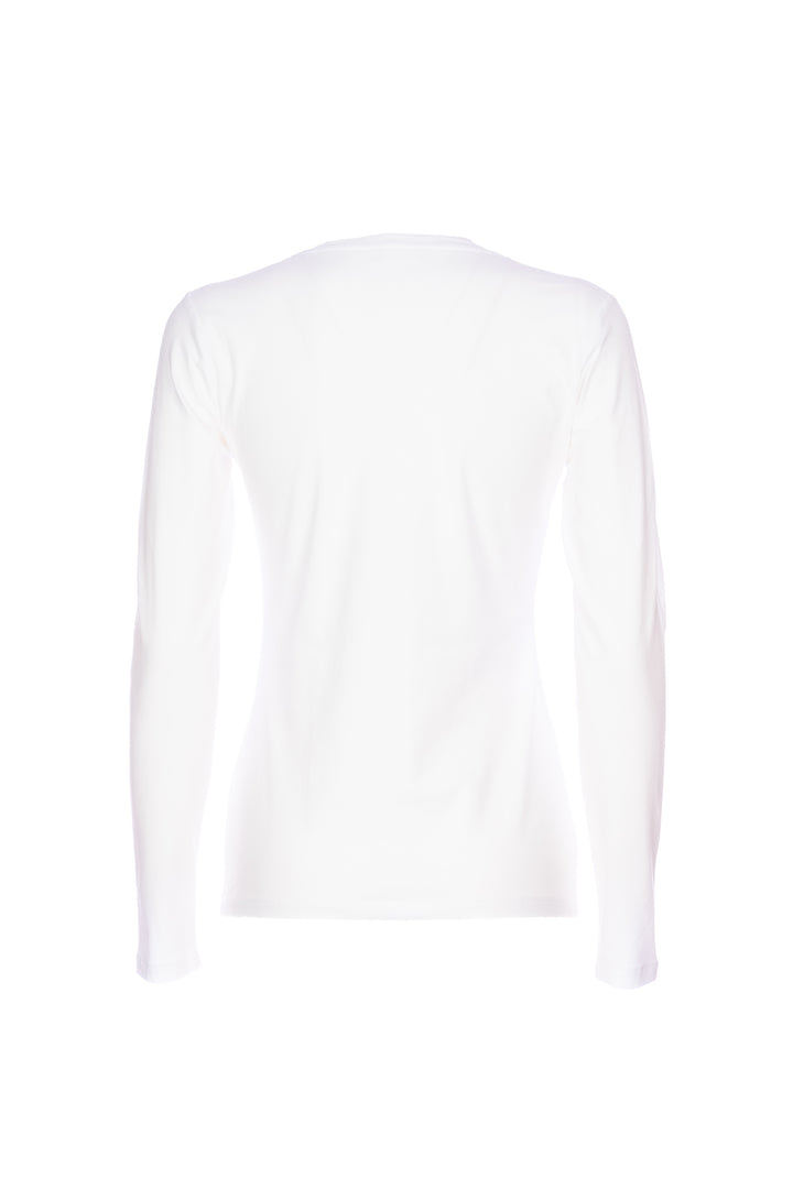 LIU JO T-shirt a maniche lunghe bianca in cotone con stampa - Mancinelli 1954