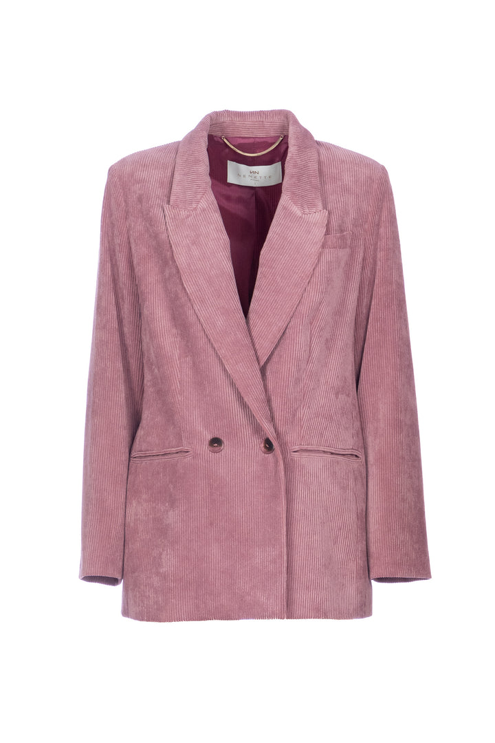 NENETTE Giacca doppio petto rosa “BRINDISI” in velluto - Mancinelli 1954