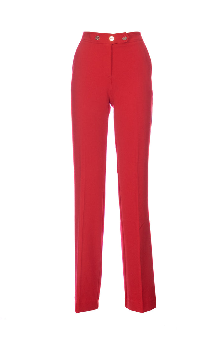 NENETTE Pantalone a zampa “ESSE” rosso in doppio crepe - Mancinelli 1954