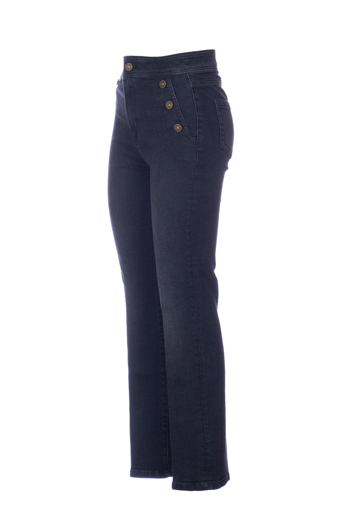 NENETTE Jeans regular “SCARLETB” in denim nero superstretch - Mancinelli 1954