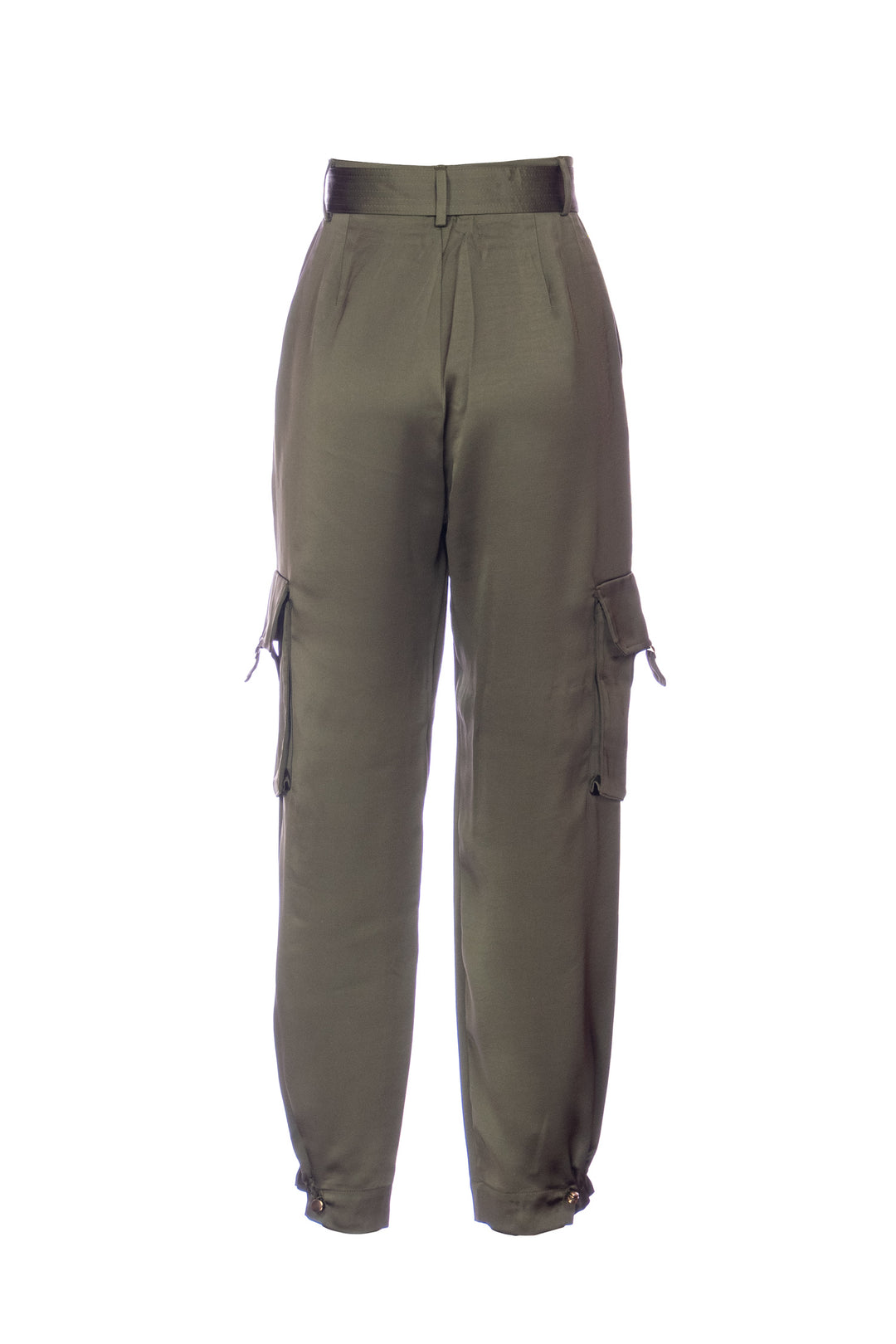 NENETTE Pantalone cargo “ERMAL” camouflage in raso con cintura - Mancinelli 1954