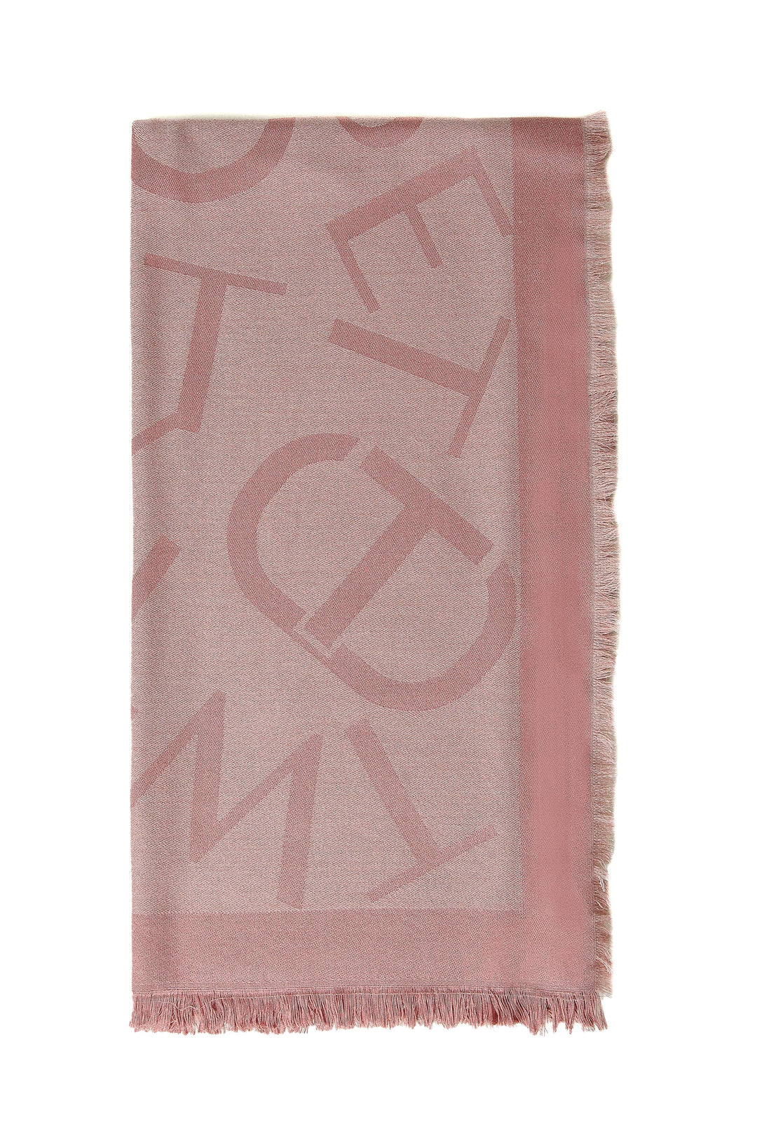 TWINSET Kefiah rosé jacquard con logo - Mancinelli 1954