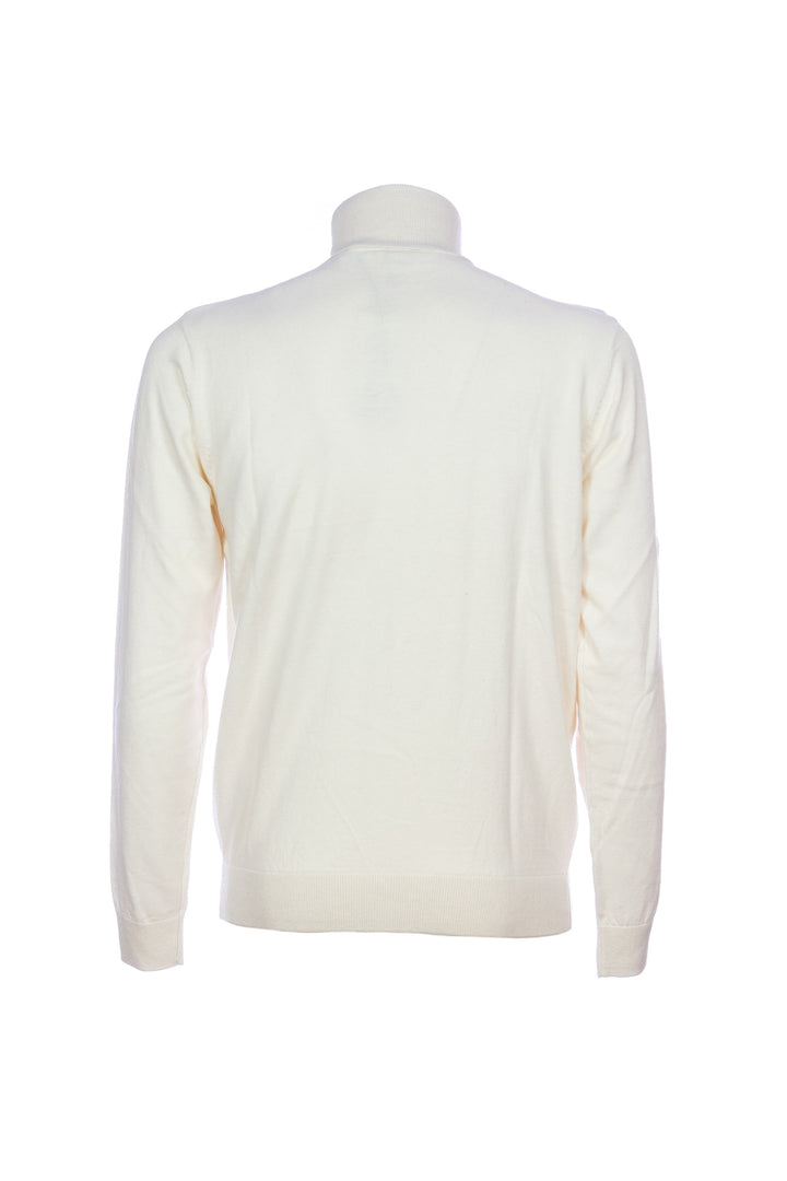U.S. POLO ASSN. Maglia dolcevita bianca in cotone e cashmere con logo U.S. Polo Assn. - Mancinelli 1954