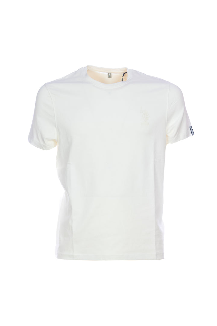 U.S. POLO ASSN. T-shirt bianca in cotone stretch con logo U.S. Polo Assn. - Mancinelli 1954