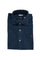 Camicia slim fit blu navy in velluto con logo U.S. Polo Assn.