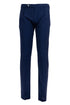 Blue easy care washed wool trousers