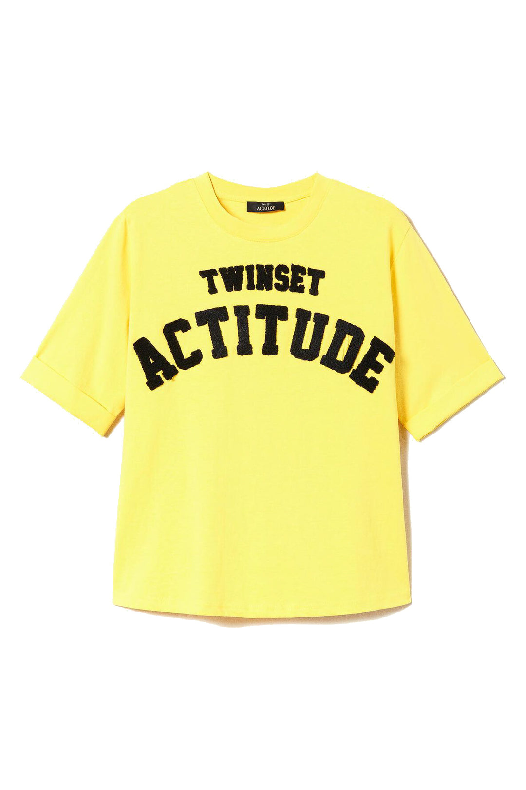 ACTITUDE TWINSET T-shirt regular con ricamo logo gialla - Mancinelli 1954