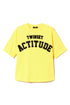 T-shirt regular con ricamo logo gialla
