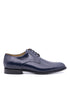 Blue lace-up derby with leather sole
