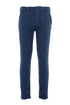 Navy blue stretch cotton and silk blend trousers