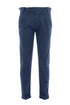 Navy blue stretch cotton gabardine trousers