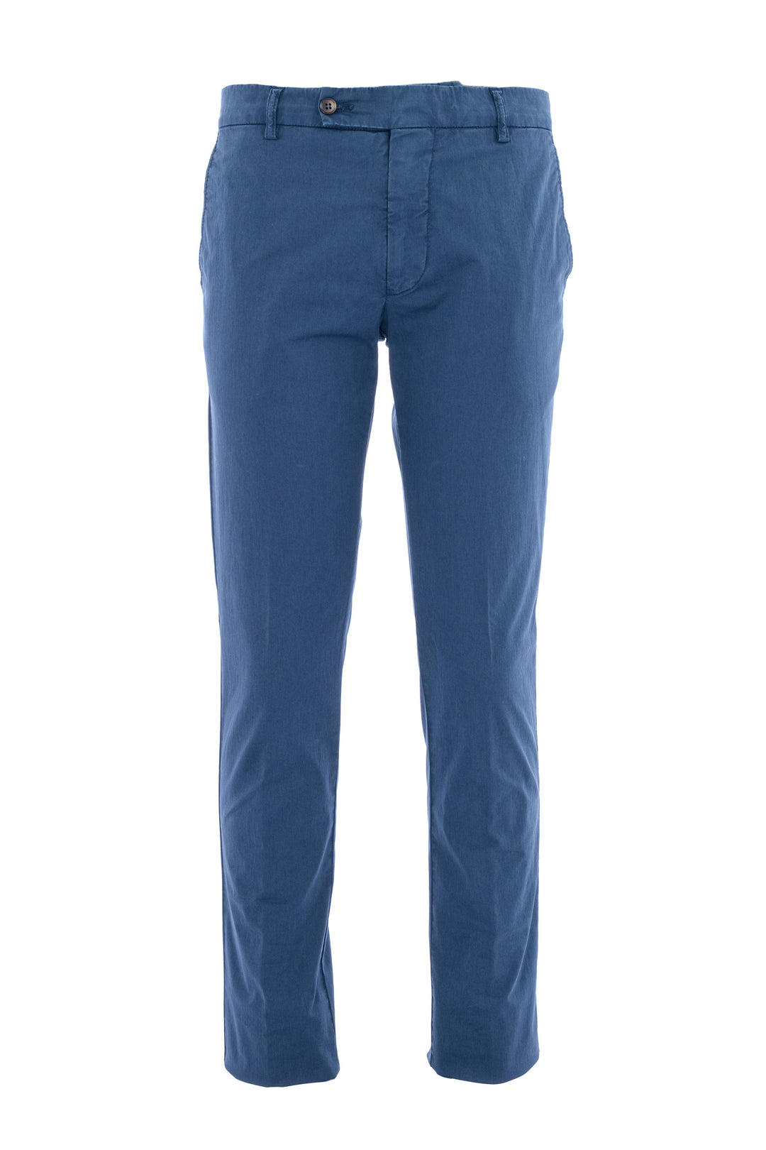 BERWICH Pantalone slim in gabardina di cotone stretch blu - Mancinelli 1954