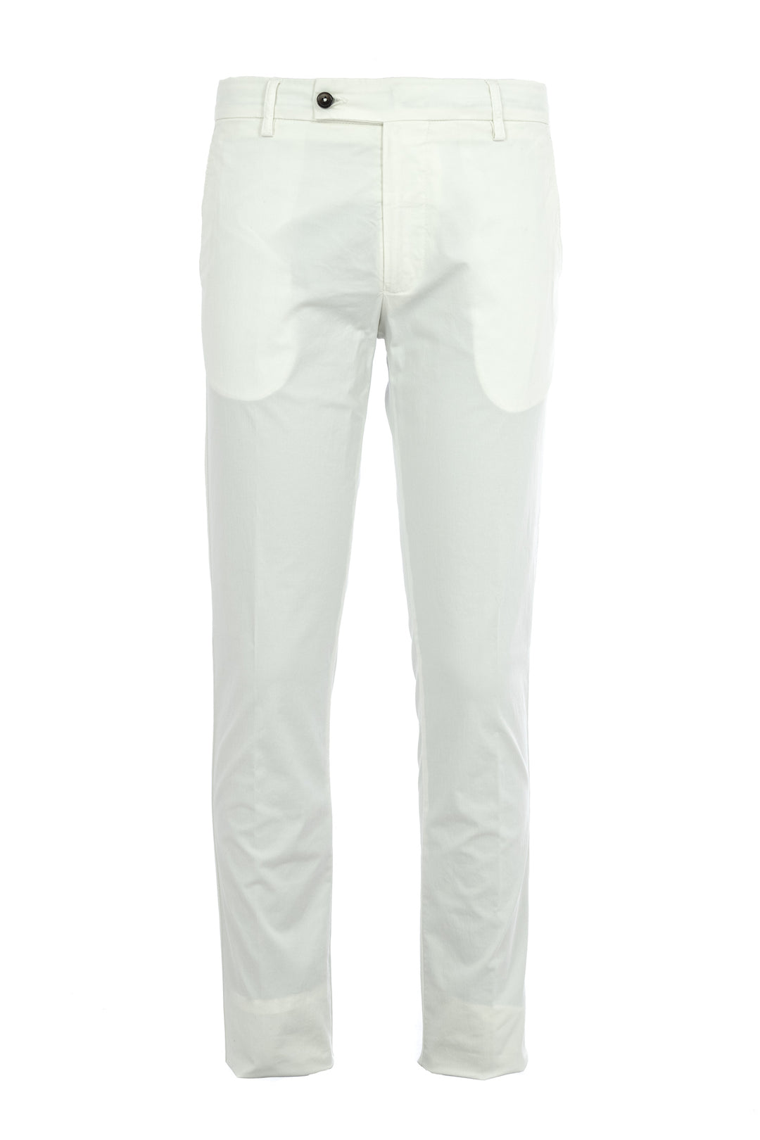 BERWICH Pantalone slim in gabardina di cotone stretch bianco panna - Mancinelli 1954