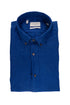 Camicia Collo Button Down blu in lino