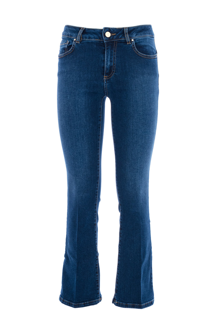 FRACOMINA Jeans Bella flare cropped in sofisticato denim stretch Darkstone - Mancinelli 1954