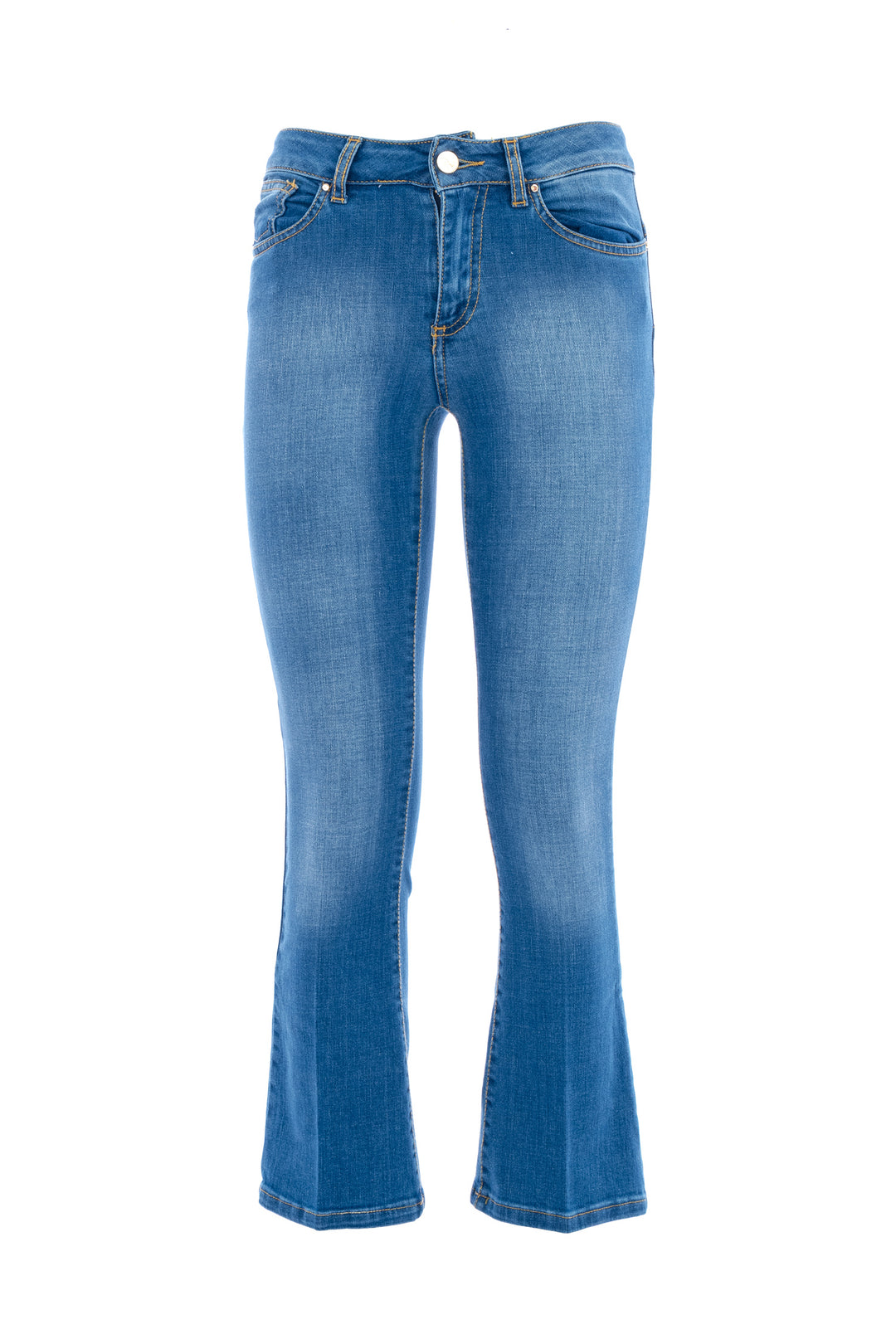 FRACOMINA Jeans Bella flare cropped in sofisticato denim stretch Stonewash - Mancinelli 1954