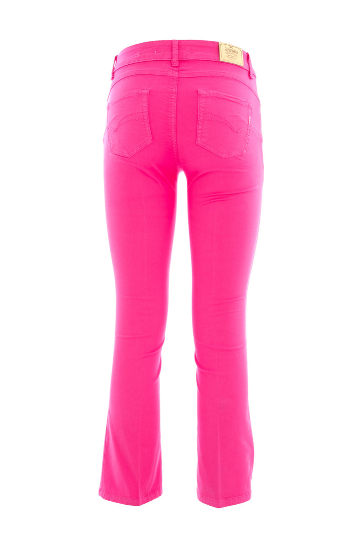 FRACOMINA Jeans Bella flare cropped in sofisticato denim stretch pink - Mancinelli 1954