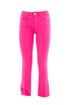 Bella flare cropped jeans in sophisticated pink stretch denim