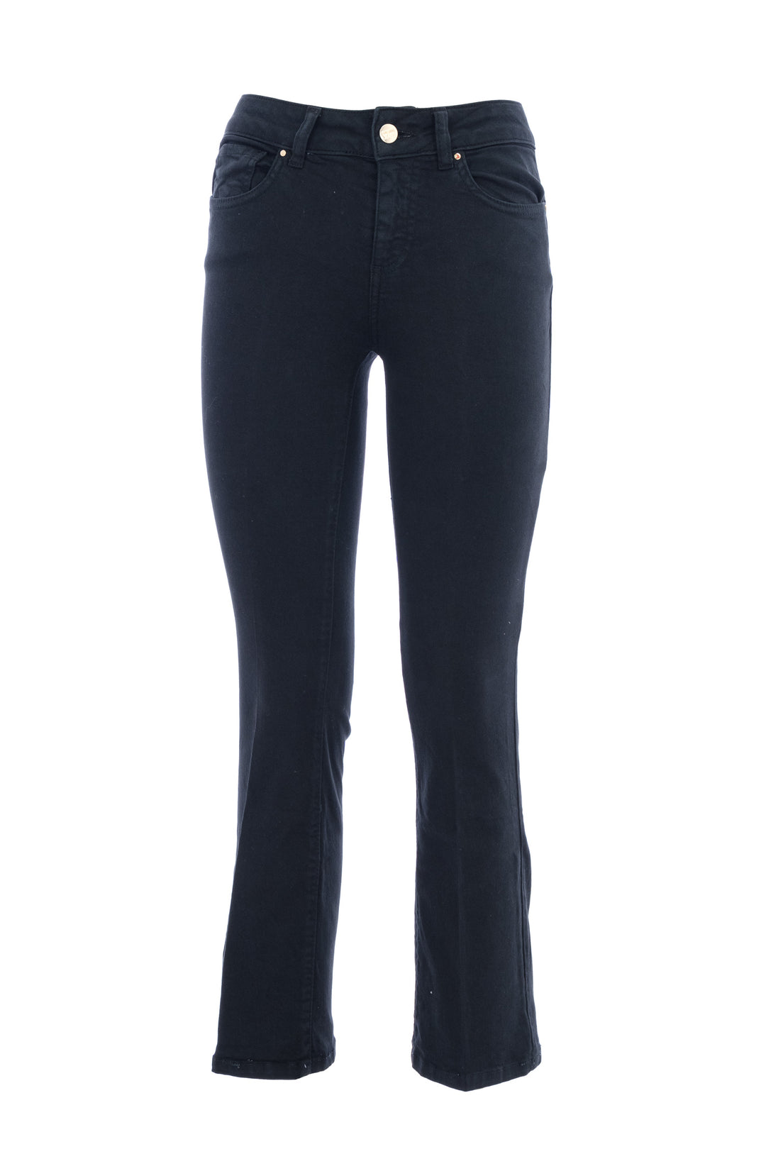 FRACOMINA Jeans Bella flare cropped in sofisticato denim stretch nero - Mancinelli 1954