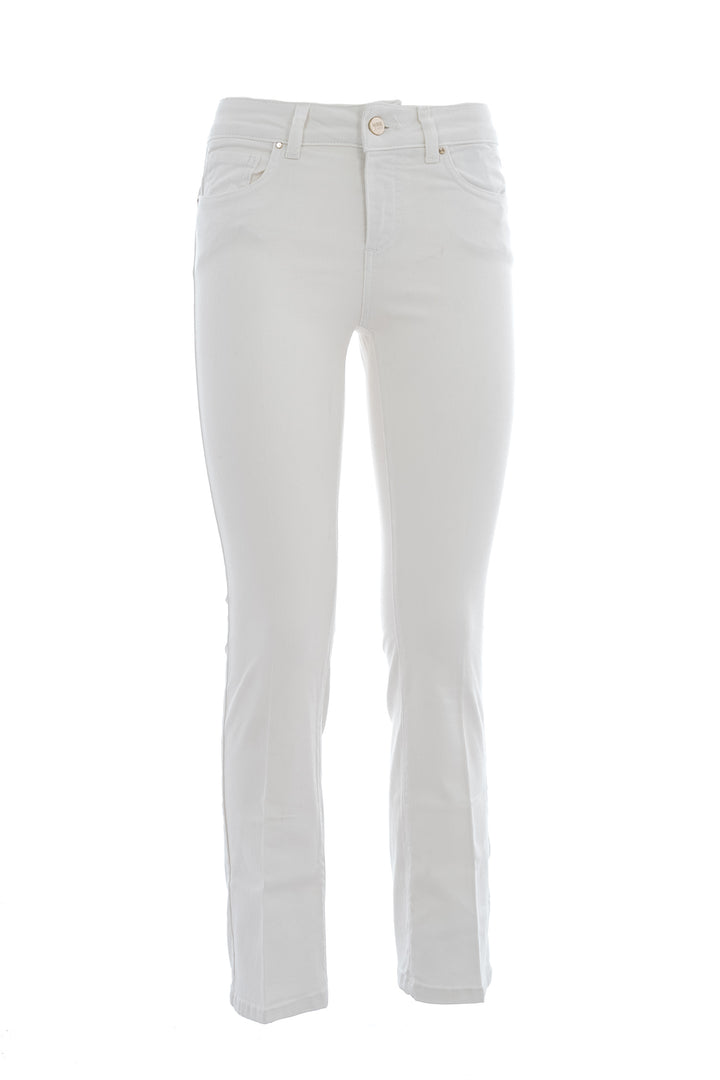 FRACOMINA Jeans Bella flare cropped in sofisticato denim stretch bianco - Mancinelli 1954