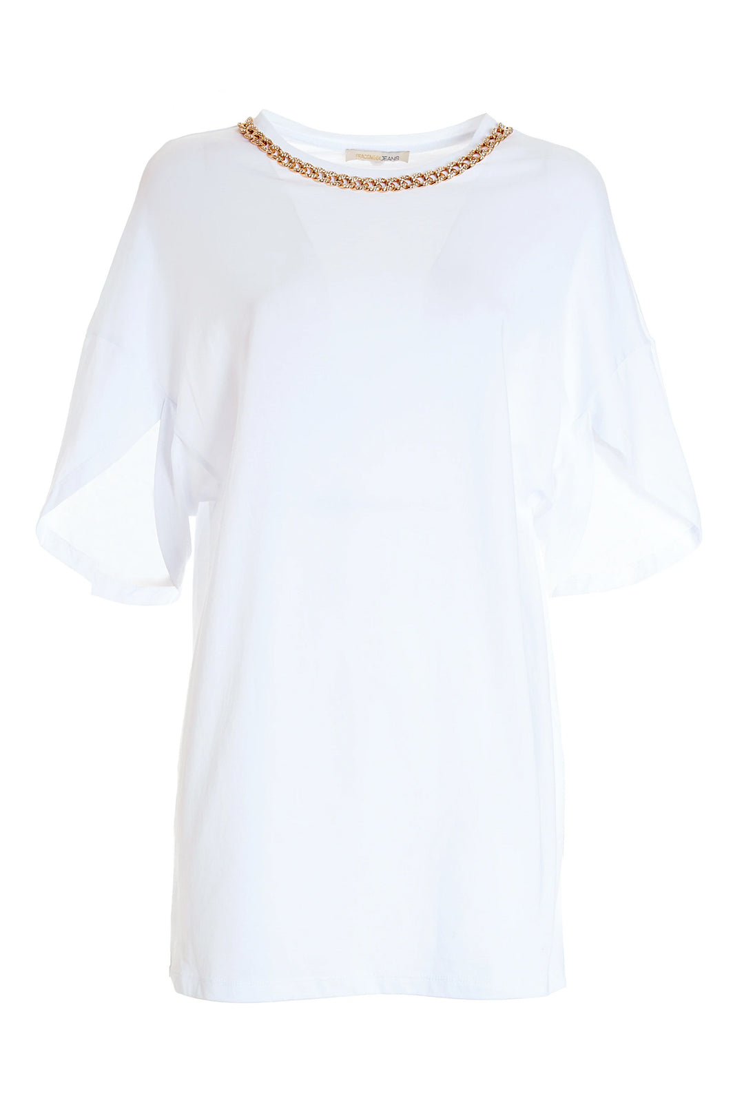 FRACOMINA T-shirt over bianca in jersey con catena - Mancinelli 1954
