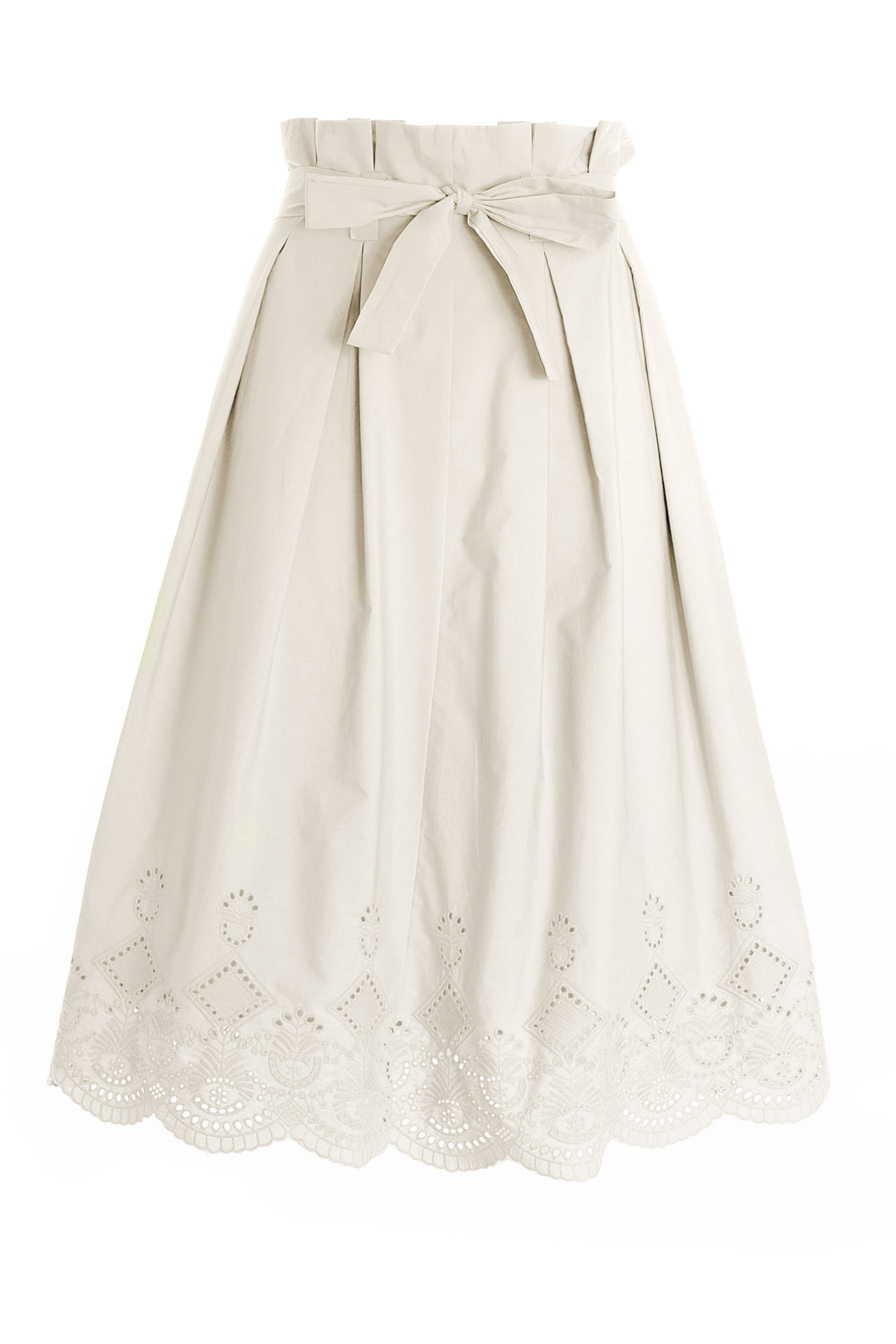 FRACOMINA Gonna a tubino aderente in tessuto tecnico crema - Mancinelli 1954