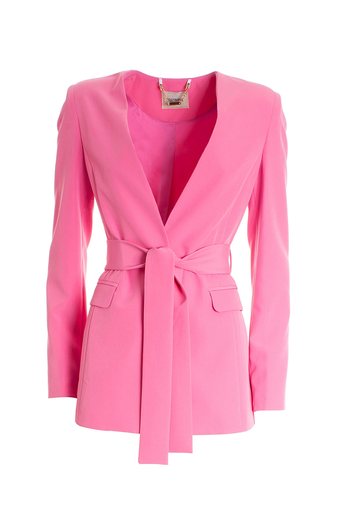FRACOMINA Blazer regular lungo in tessuto tecnico rosa - Mancinelli 1954