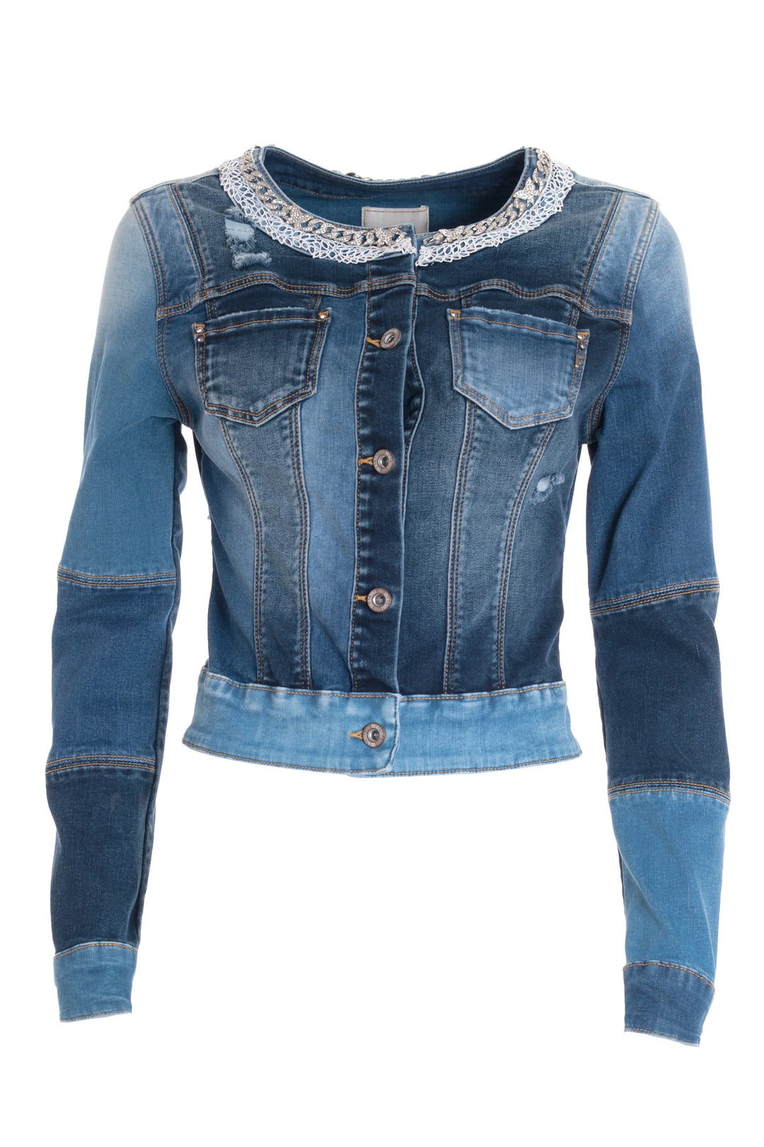 FRACOMINA Giacca slim in denim con lavaggio bleached - Mancinelli 1954