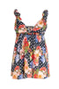 Top évasé sans manches à motif multicolore