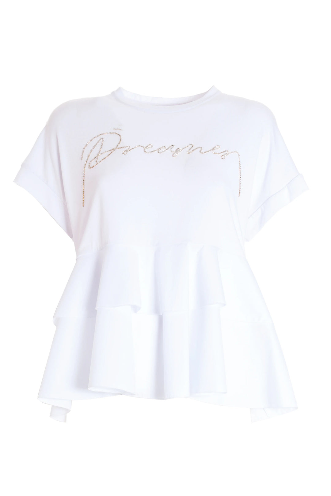 FRACOMINA T-shirt svasata bianca in jersey - Mancinelli 1954